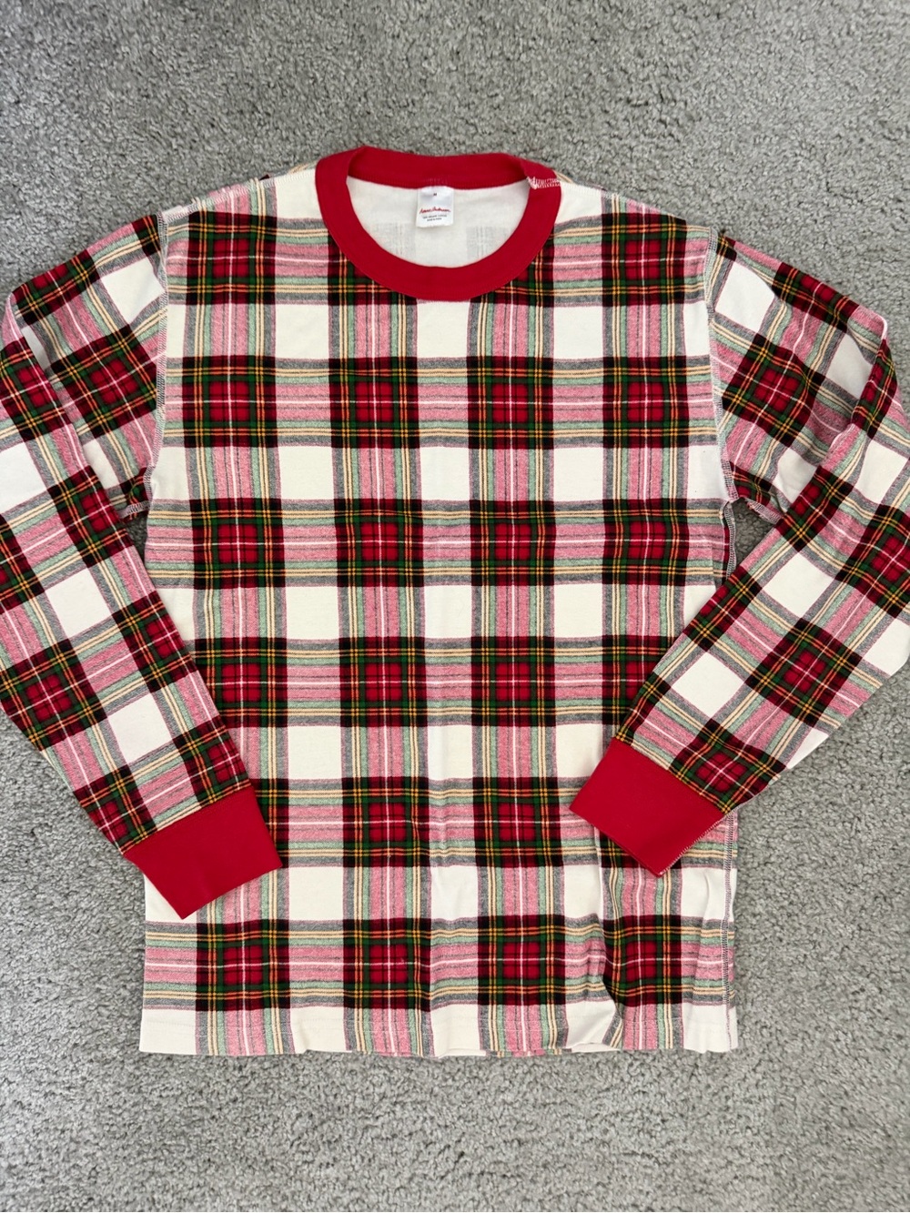 Men’s Hanna Andersson Red and Cream Plaid Long Sleeve Pajama Set Christmas - Picture 4 of 8